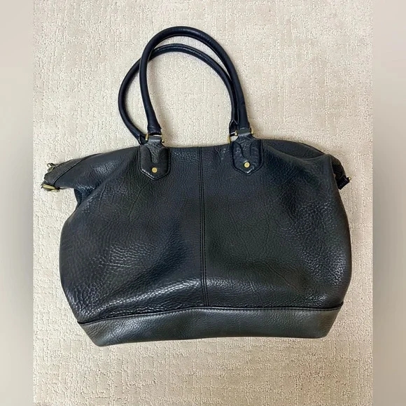 Madewell Black Leather Tote Bag - Picture 1 of 7